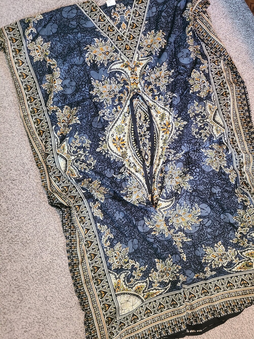 Blue/Grey Floral Kaftan